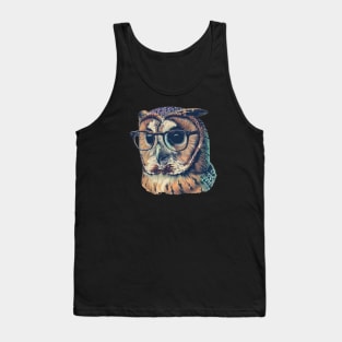 Barn Owl Brainiac: The Wise-Guy Spectacled Tee Tank Top